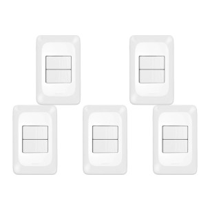 Kit C/5 - Conjunto Pial Pop Modulo Com Placa 4X2 - 2 Simp...