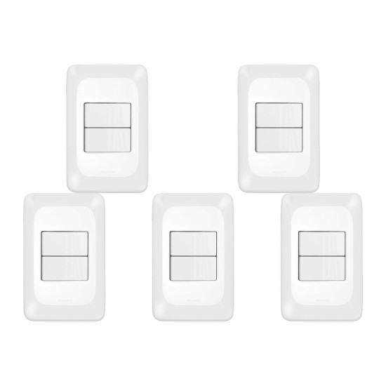 Kit C/5 - Conjunto Pial Pop Modulo Com Placa 4X2 - 2 Simp...