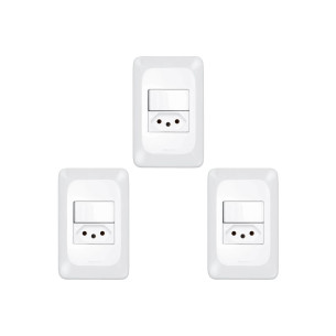 Kit C/3 - Conjunto Pial Pop Modulo Com Placa 4X2 - 1 Simp...