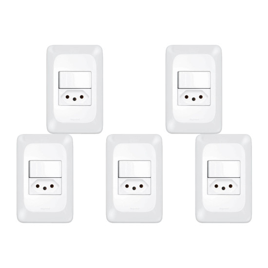 Kit C/5 - Conjunto Pial Pop Modulo Com Placa 4X2 - 1 Simp...