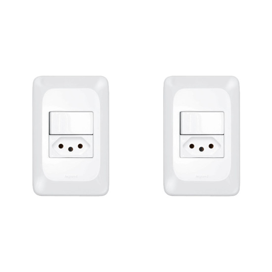 Kit C/2 - Conjunto Pial Pop Modulo Com Placa 4X2 - 1 Simp...