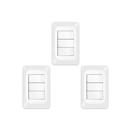 Kit C/3 - Conjunto Pial Pop Modulo Com Placa 4X2 - 3 Simp...