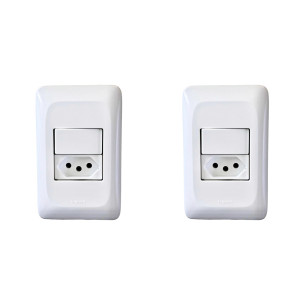 Kit C/2 - Conjunto Pial Pop Modulo Com Placa 4X2 - 1 Para...