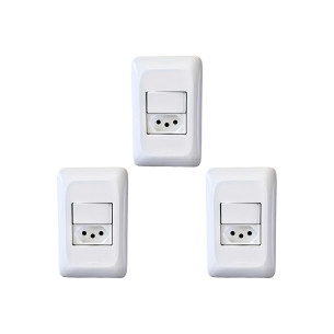 Kit C/3 - Conjunto Pial Pop Modulo Com Placa 4X2 - 1 Para...