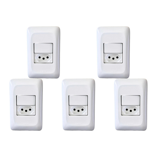 Kit C/5 - Conjunto Pial Pop Modulo Com Placa 4X2 - 1 Para...