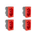 Kit C/4 - Modulo Pial Pop Vermelho 1 Tomada 2P+T. 20A. - ...