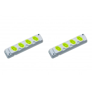 Kit C/2 - Tomada Barra Fiolux 2P+T. 20A. Quadrupla Cinza/...