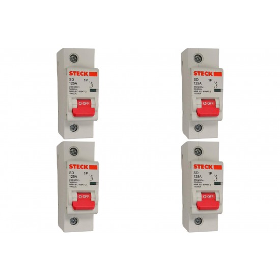 Kit C/4 - Disjuntor Steck ''Din'' Unipolar 125A. C