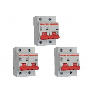 Kit C/3 - Disjuntor Steck ''Din'' Bipolar 125A. C