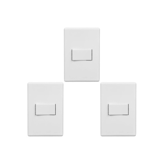 Kit C/3 - Conjunto Steck Linha Stella Com Placa 1 Simples...