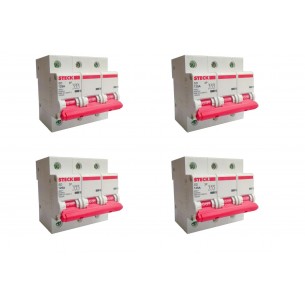 Kit C/4 - Disjuntor Steck ''Din'' Tripolar 125A. C