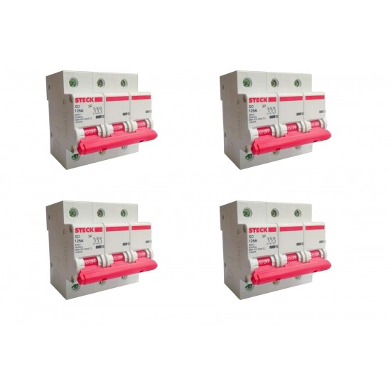 Kit C/4 - Disjuntor Steck ''Din'' Tripolar 125A. C