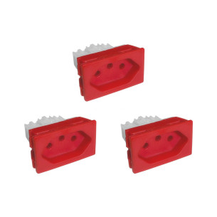 Kit C/3 - Tomada De Painel Garra Plastica Com Borne Steck...