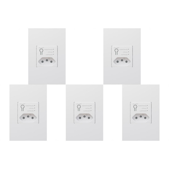 Kit C/5 - Conjunto Qualitronix Tomada Com Dps Protector F...